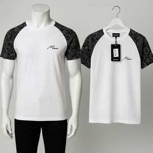 787 Man Signature 3D Paisley Sleeve Print T-shirt